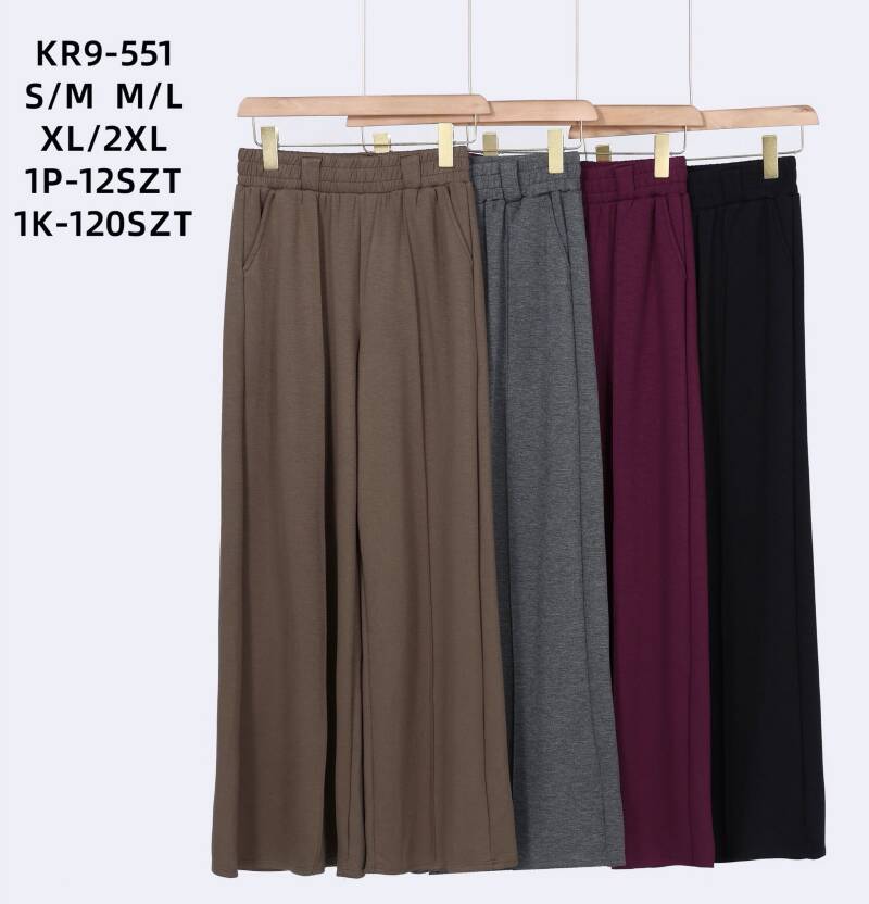 Spodnie damskie Roz S-2XL, 1 kolor Paczka 12 szt